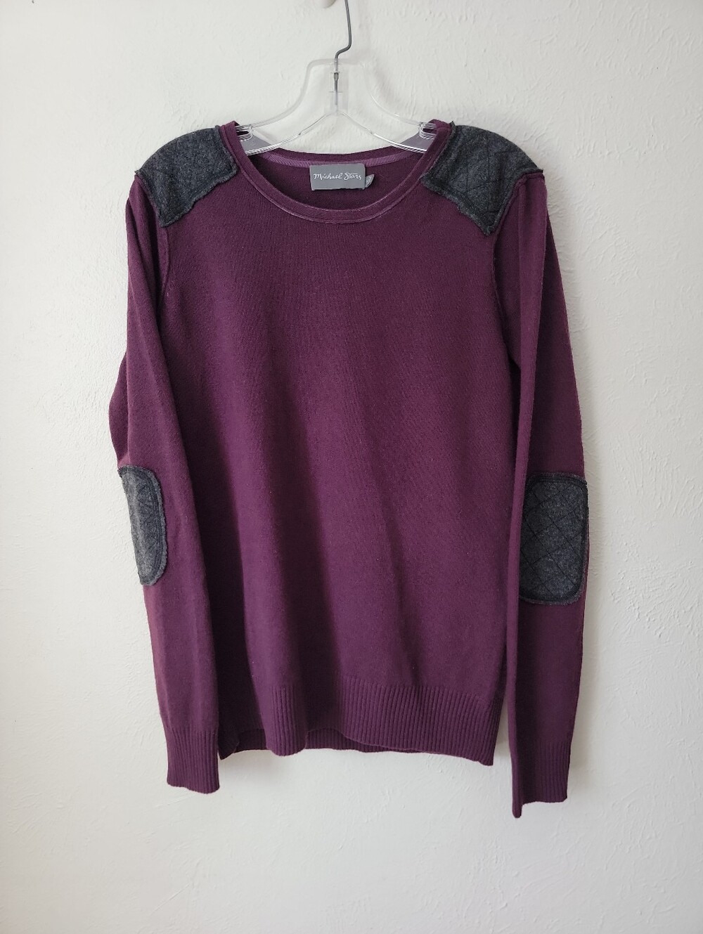 Michael Stars Purple Wool Cashmere Sweater W/ Patches